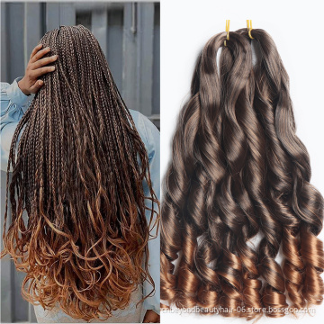 Long Loose Wave Braiding Hair Spiral Curls Hair Extensions Black Ombre Brown Loose Wave Hair Bundles Crochet Braids